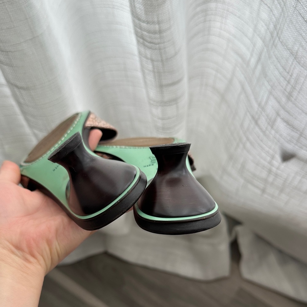 Donald J. Pliner Metallic Rose Gold Buckle Slide Mules - Picture 7 of 13